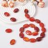 Fashewelry 20pcs Natural Carnelian Gemstone Beads 18x13mm Flat Oval Healing Crystal Loose Stone Beads for Jewelry Necklace Bracelet Earring Craft,