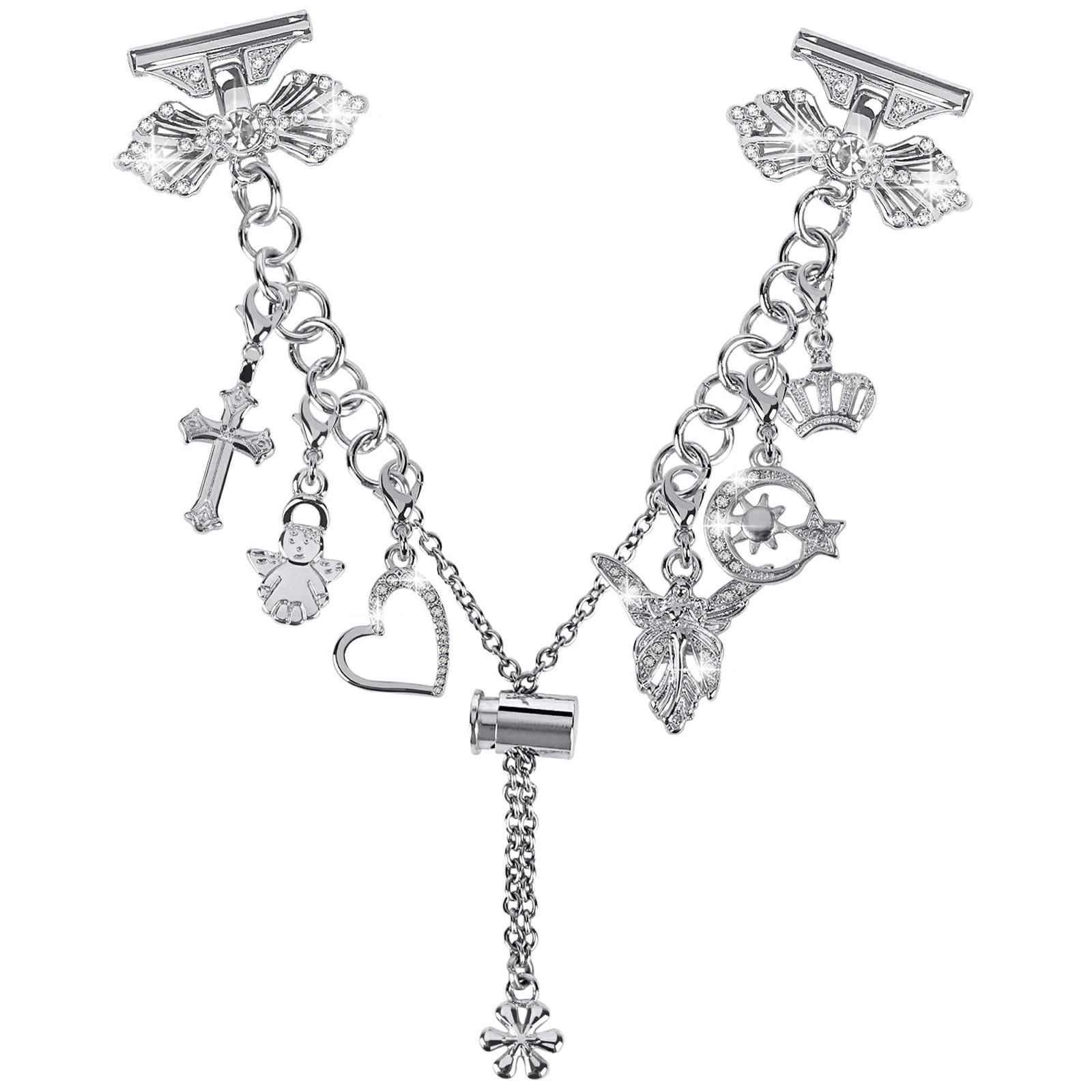 

Для Samsung Galaxy Watch7 44 мм/40 мм ремешок для умных часов металлический браслет с подвесками Silver