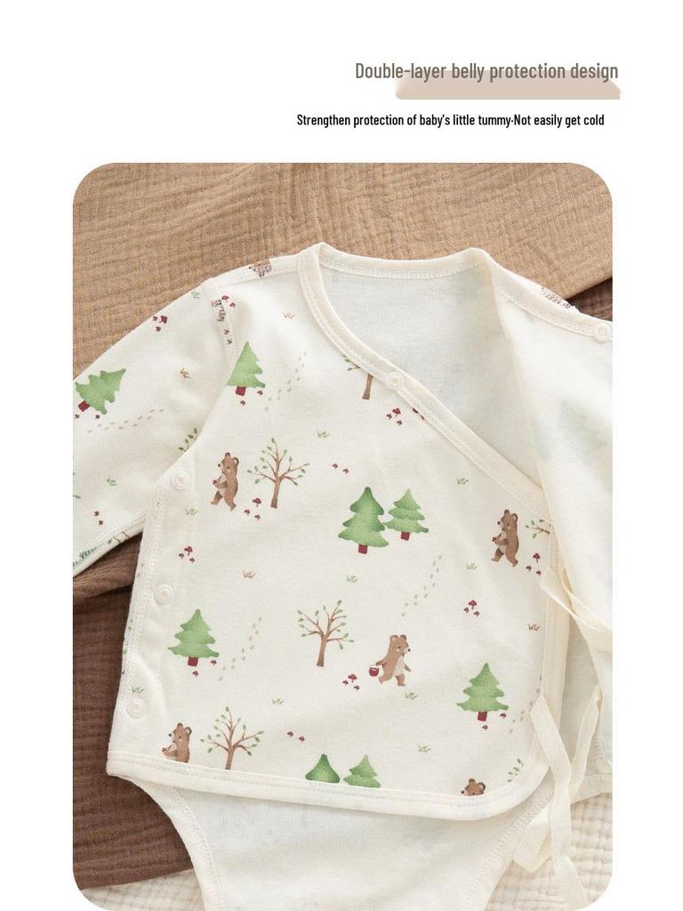 Jesienne bawełniane pajacyki dla niemowląt w stylu skandynawskim z motywem żołędzi: Dziecięca bezszwowa zimowa warstwa bazowa