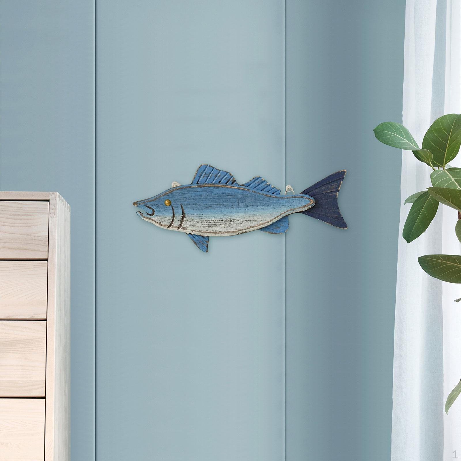 

Fish Wall Art Sculpture Wooden Hanging Decoration Design Adds Depth to Party Cafe Bar Style E