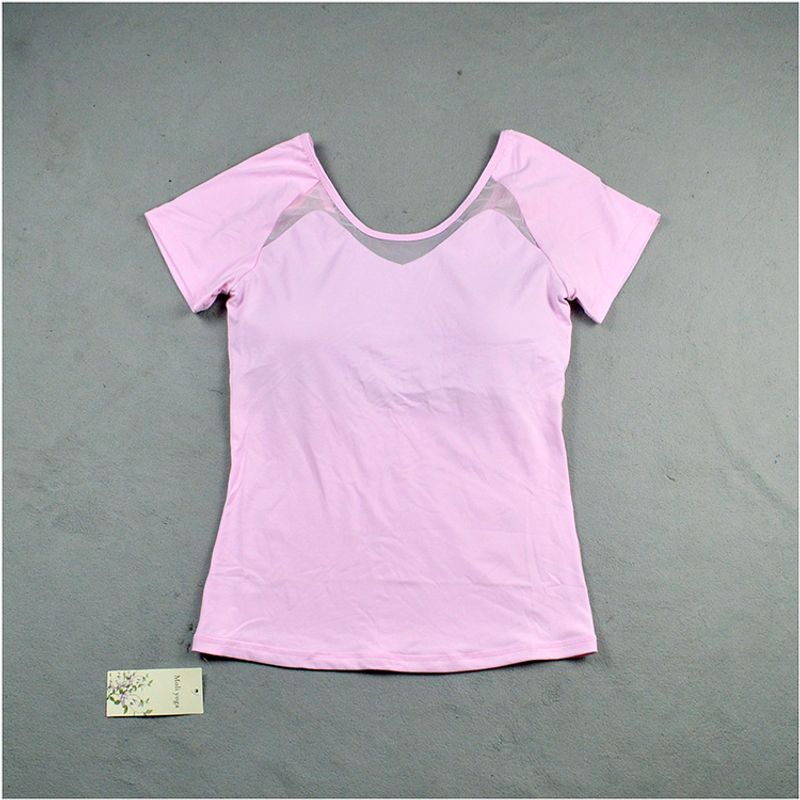 

Женская футболка для йоги с коротким рукавом, эластичная, облегающая, слим-фит, утягивающая, быстросохнущая, со встроенным бюстгальтером-топом с чашечками, спортивная, приятная к коже, одежда для тренировок White S