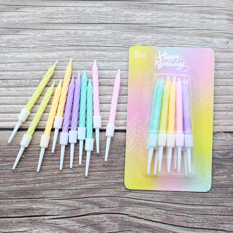 New Birthday Cake Colorful Threaded Candles Creative Children's Party Colorful Mixed 10 Small Candles