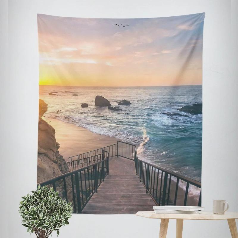 Seaside Turtle Decorative Tapestry Home Wall Decoration Office Living Room Tapestry