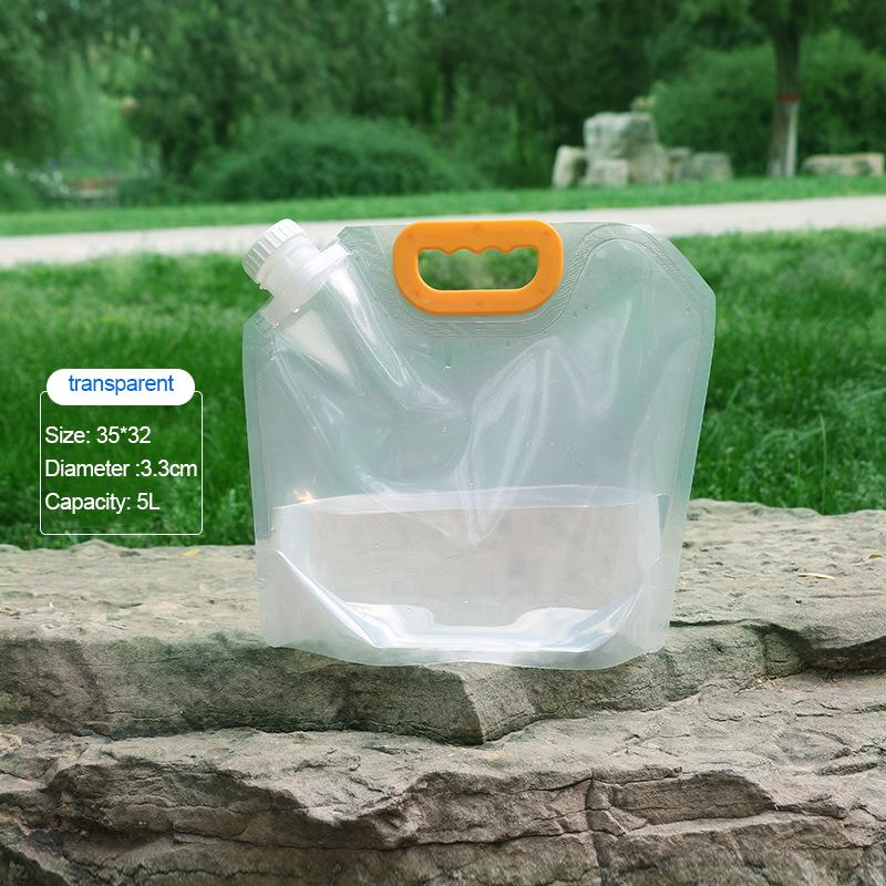

2,5/5/10л складная портативная сумка для питьевой воды на открытом воздухе, для кемпинга, пешего туризма, сумка для хранения воды, утолщенный контейнер для воды большой емкости 5L-Transparent