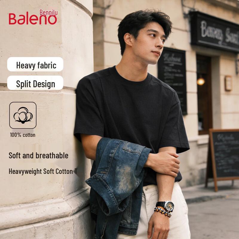 Baleno Men s Heavyweight Pure Cotton Short Sleeve T-Shirt 4XL