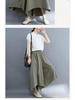Plus Size Women's Loose Nine-Tenths Pants Skirt: Summer Slimming Irregular Wide-Leg with Pockets