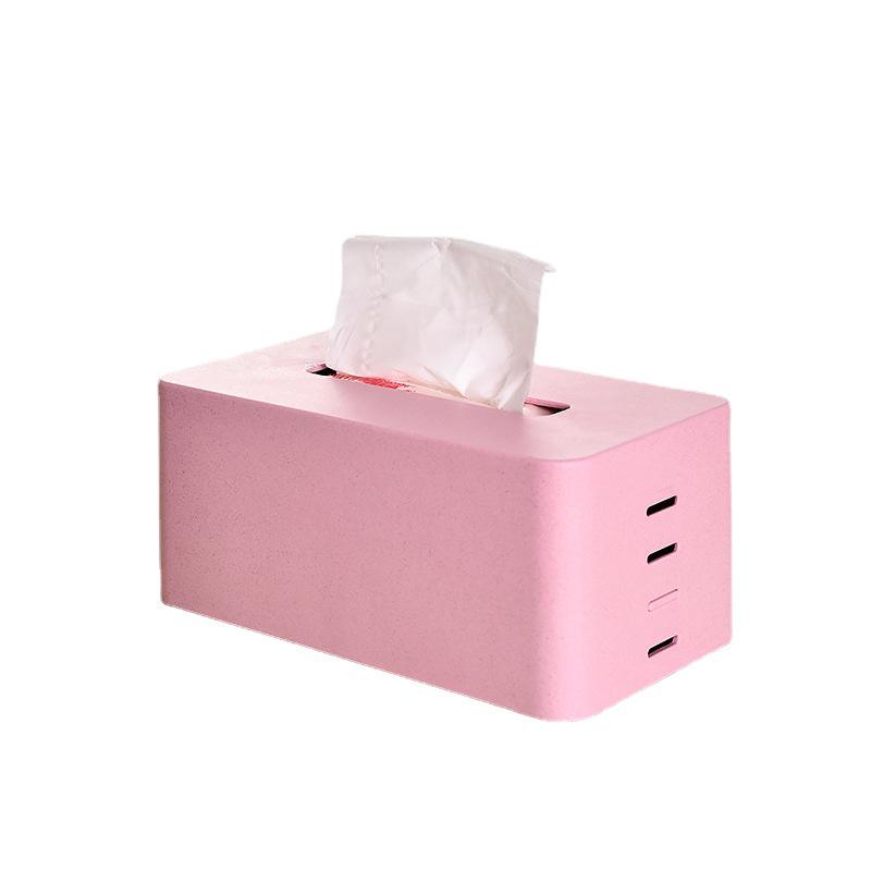 European-Style Adjustable Wheat Straw Tissue Box for Living Room Coffee Table