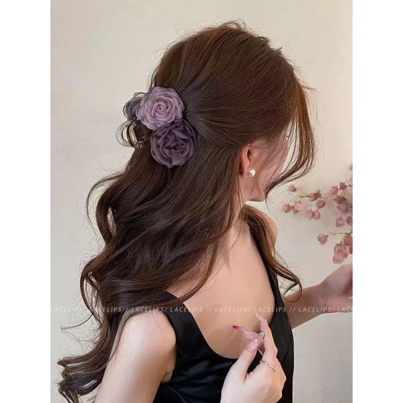 Elegant Dried Rose Hair Clip - Gentle Flower Hairpin, 2026 Edition High-End Shark Clip for Women