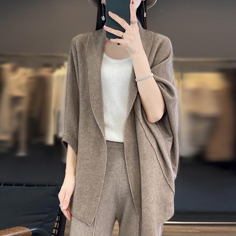 Women's Batwing Sleeve Knit Coat - New Wool Cardigan for Fall & Winter