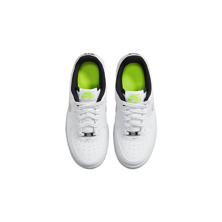 Nike Air Force 1 Crater Next Nature GS White Light Bone Kids Sneakers Volt Black DH8695-101