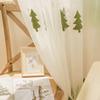 1PC NAPEARL Christmas Green Tree Embroidered Sheer Curtain European Luxury Window Curtain for Living Room Bedroom Home Decor
