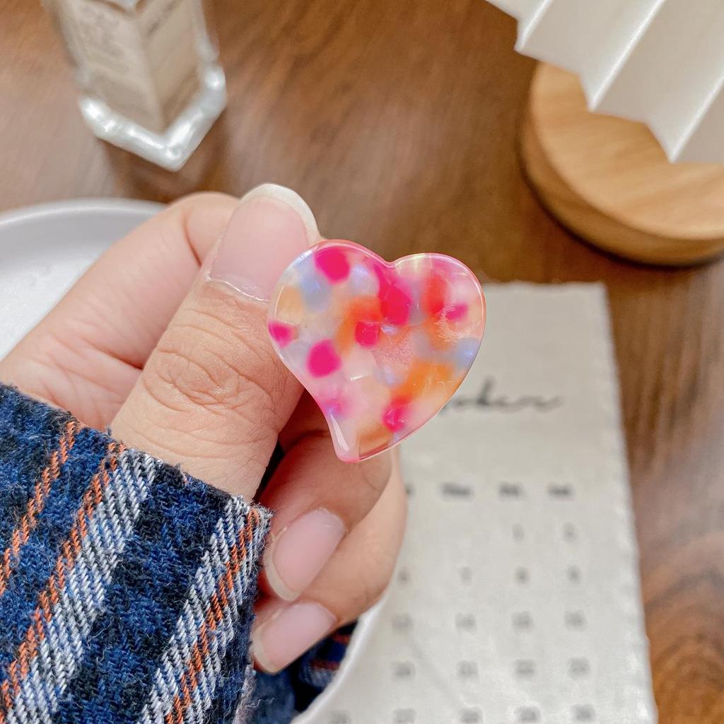 Bofeiya Sweet Heart Acetate Hair Clip - Cute, Small, High-End Side or Top Clip for Braided Hairstyles