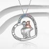 Dual-Tone Heart-Shaped Father's Day Necklace with Custom Engraving
