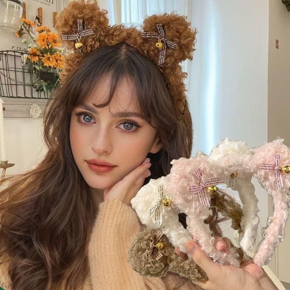 

Hair Accessories Headband Plush Bear Face Wash Hair Band Hair Hoop хакі
