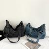 Denim shoulder bag, largecapacity cloth bag, new trendy temperament messenger women's bag, fashionable and simple casual bag