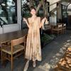 Chunye Elegant Off-Shoulder Chiffon Halter Dress - Slimming Chinese Style Skirt