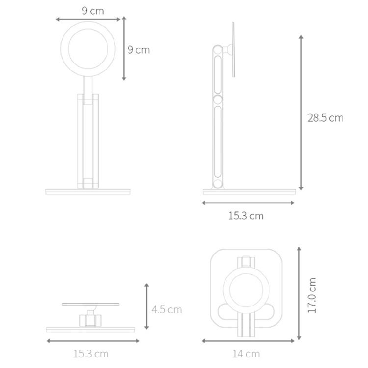 Tablet Stand Magnetic 360 Degree Rotation Foldable Arm Ergonomic Aluminum Tablet Holder For Office Study Reading