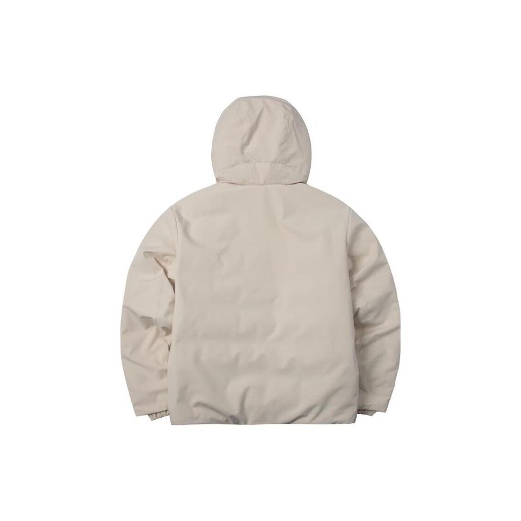 MLB Letter Embroidery Printed Hooded Jacket Down Coat Unisex jackets Beige 3ADJB0636-43BGL