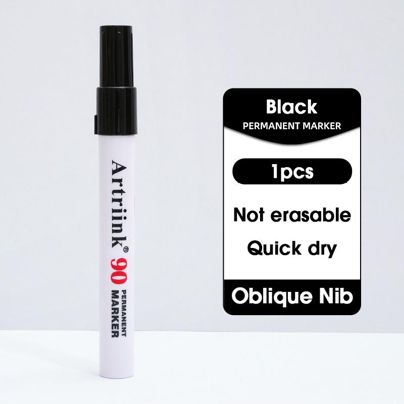 

1pcs Permanent Markers Pen Refillable With Ink,Waterproof Non-Fading,Oblique 6mm Nib,Bold Marker,Quick-Drying,Industrial Markers