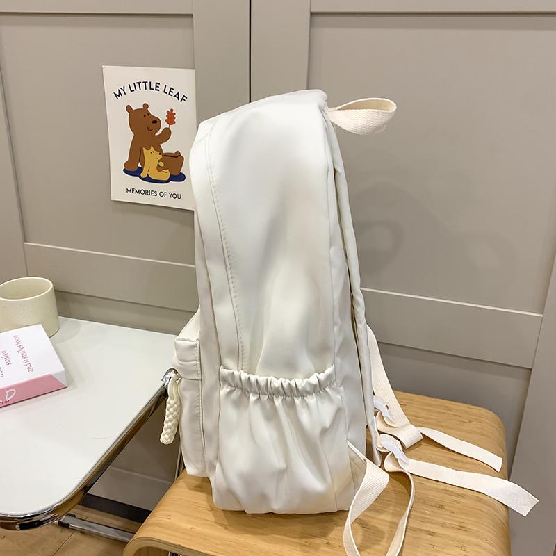 Student School Bag Women's Large Capacity Backpack Solid Color Backpack