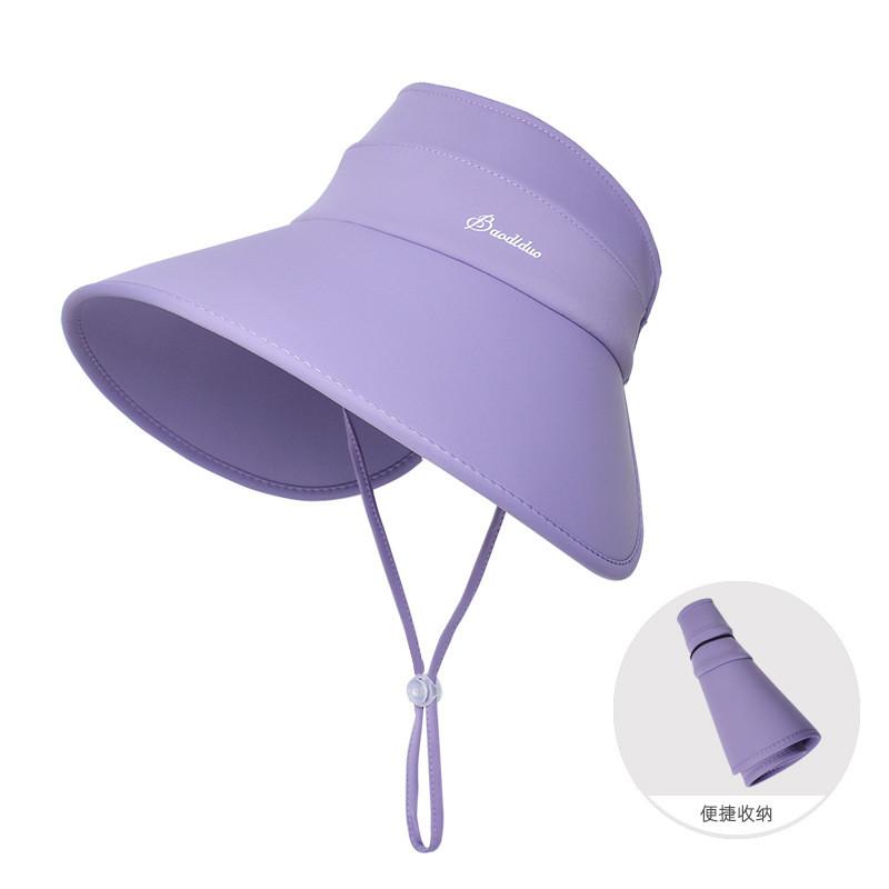 Ice Silk Summer Sun Protection Hat With Wide Brim And Letter Prints For Women