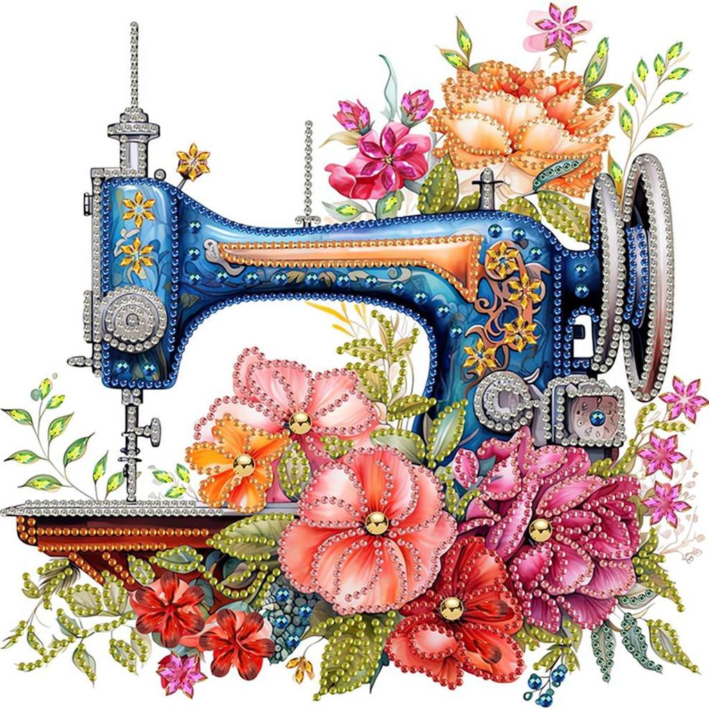 Sewing Machine Partial DIY 5D Special Shaped Drill Diamond Art Kits for Adults/Beginners Gift Idea Home Wall Decor 30x30cm