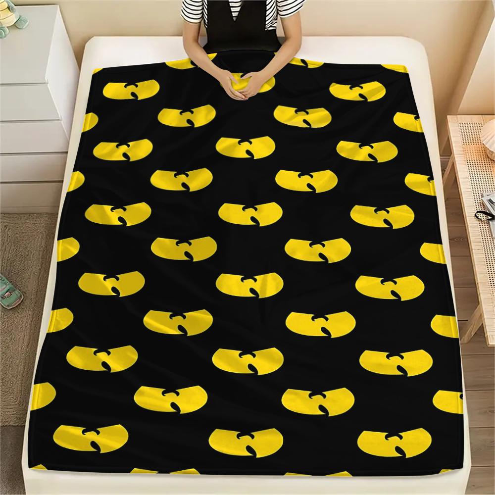 1PC Wu-Tang Clan Print Flannel Blanket, High quality All Seasons, Home Decor, Warmth and Comfort, Perfect for Christmas Gifts