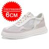 Men Genuine Leather+mesh Increase 6CM 8CM Heightening Shoes Hollow Out Casual Mesh Sneakers Summer Footwear Mesh Breathable Shoe