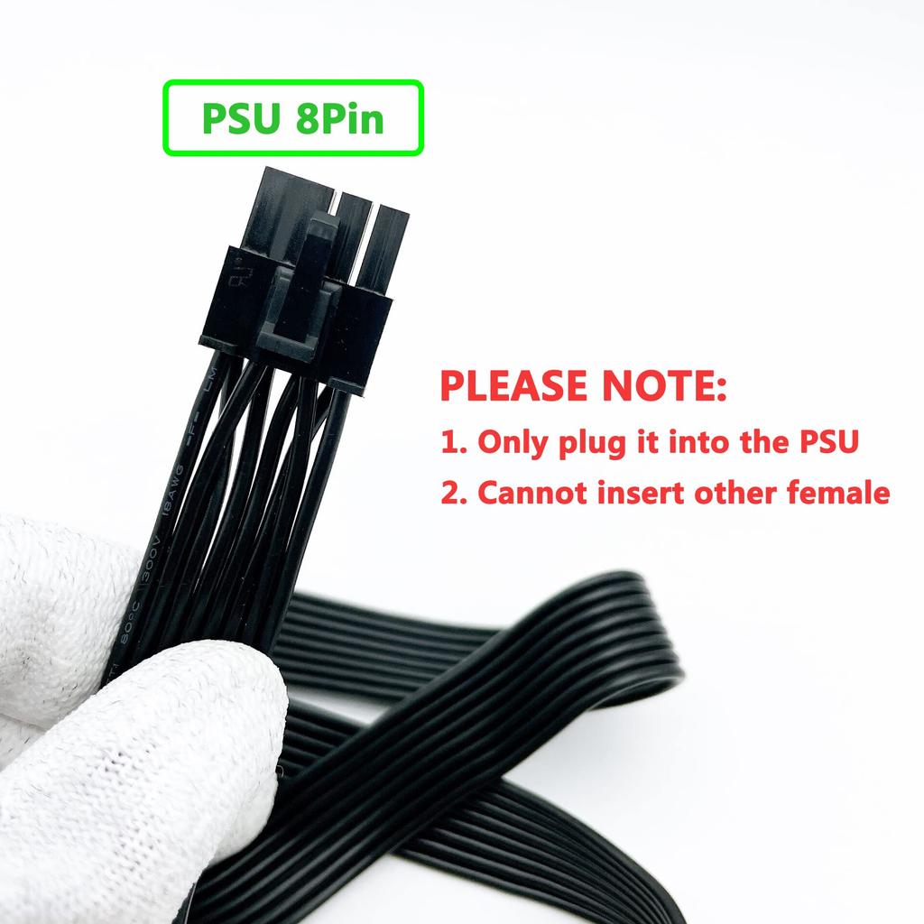 Funtin Seasonic PSU CPU Male To To EPS Cable for ASUS Modular Power Supplies Cable, 25-inch Male, 8-Pin 4+4-Pin (70cm)
