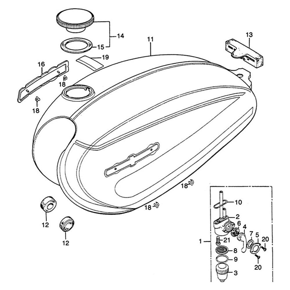 OEM 17613-051-010 Black Rubber Fuel Gas Tank Rear Cushion Pad For Honda CL SL XL