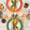 6-piece Set Meal Mat Woven Round Mat Beige Tableware Cup Pad