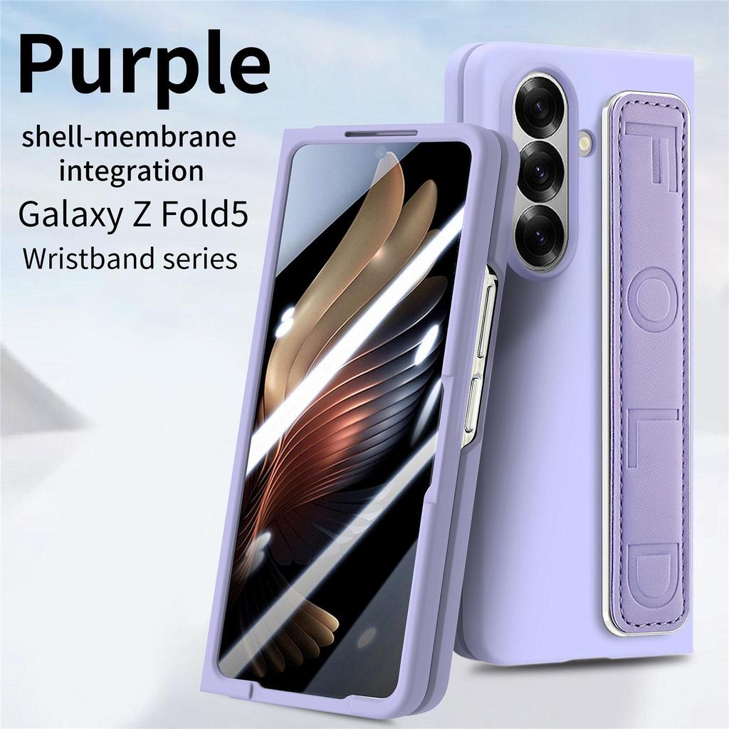 ZFold7 Elastic Rope Wristband Phone Case with Integrated Shell & Skin-Feel PC Spray for Foldable Screen