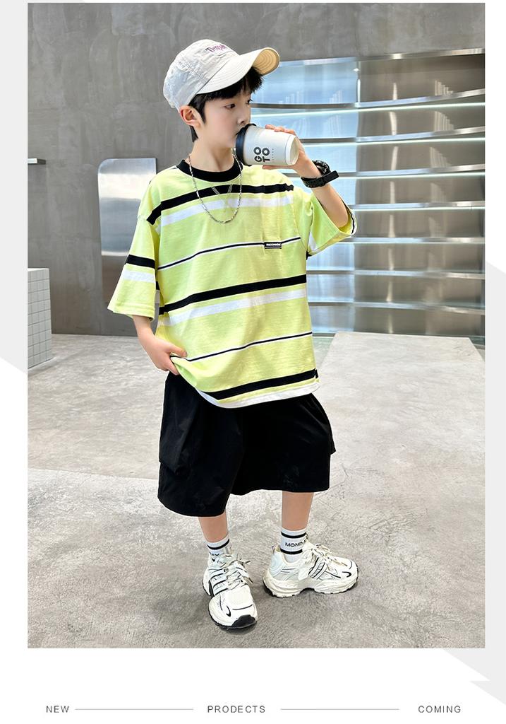 Children's Summer Sports Set 2026 New Fashionable and Handsome Short sleeved Summer Clothes for Middle aged Children, Boys and Students