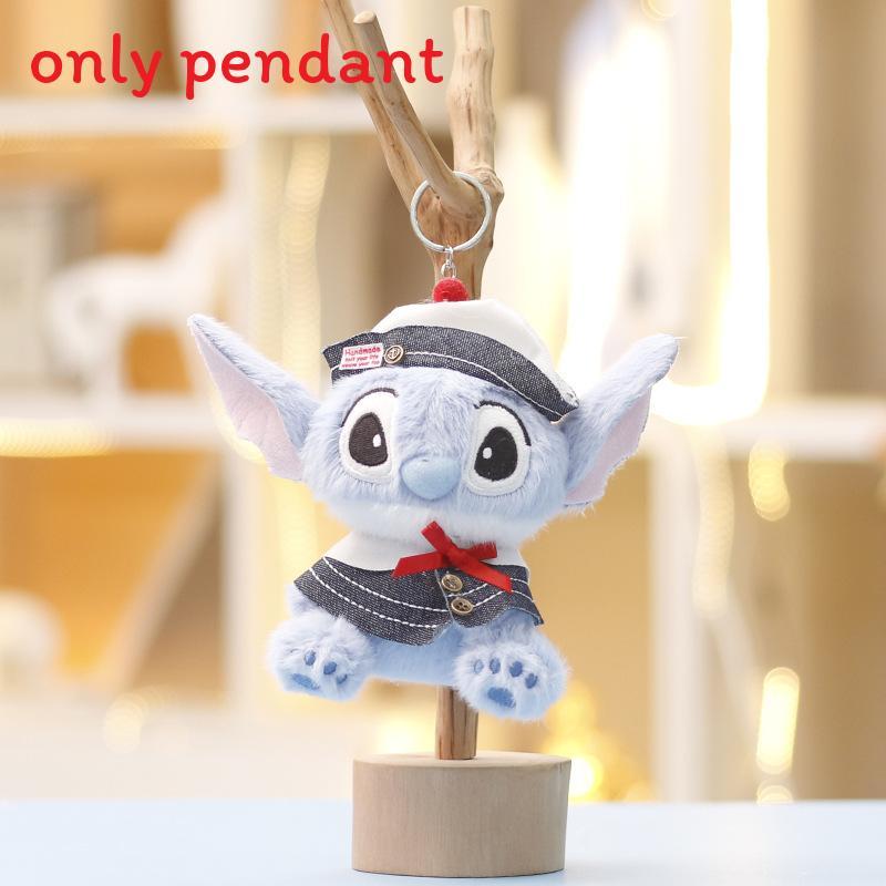 Stitch Plush Toy Keychain With Scarf And Trench Coat Design For Kids And Collectors