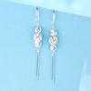 Sansheng Iii Fringed Earrings Long Ear Hook Matte Car Flower Streamer Transfer Beads Rich Girl Chinese Style Earrings