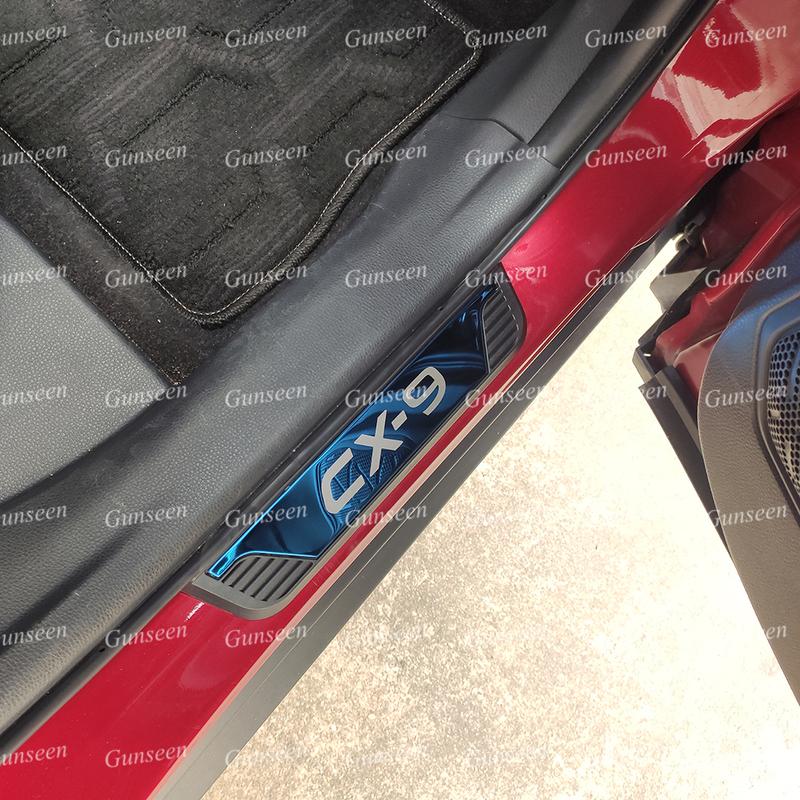 For CX9  Auto Accessories Door Sill Scuff Plate Pedal Trim Stainless Steel Car Sticker Threshold Protector Cover Styling