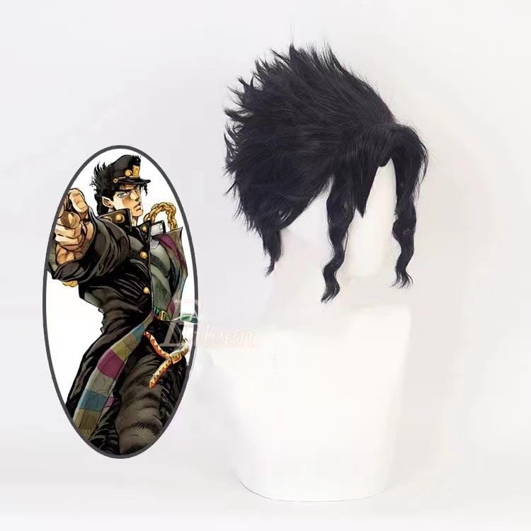 Eileen Jotaro Kujo Wig from JoJo's Bizarre Adventure, Heat-Resistant, Perfect for Halloween and Christmas Costumes, Includes Wig and Net