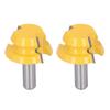 2Pcs Octahedral Tenon Router Bit 45# Steel Tungsten Carbide Barrel Milling Cutter for Woodworking