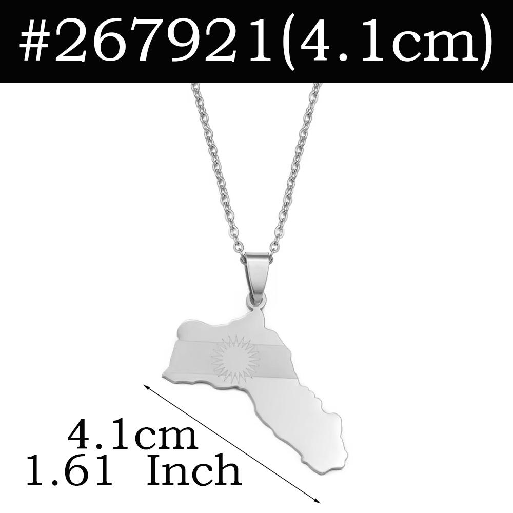 Anniyo 2.5cm/4cm Kurdistan Pendant Necklaces Silver Color/Gold Color Kurdish Jewelry @267921 45cm or 17.7 Inches