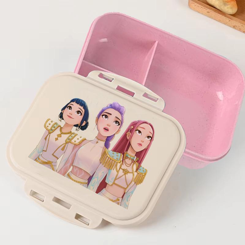 Portable Office Pink kpop Lunch Box Anime Food Storage Containers for k Pop School Picnic Lunchbox Office Dinner Case Gift
