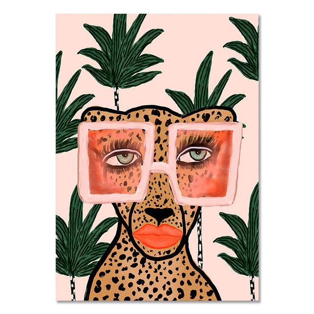 Tropical Colorful Girl Car Flower Koala Leopard Wall Art Malba na plátně Plakáty a obrazy Nástěnné obrazy pro dekoraci obývacího pokoje Bez rámu