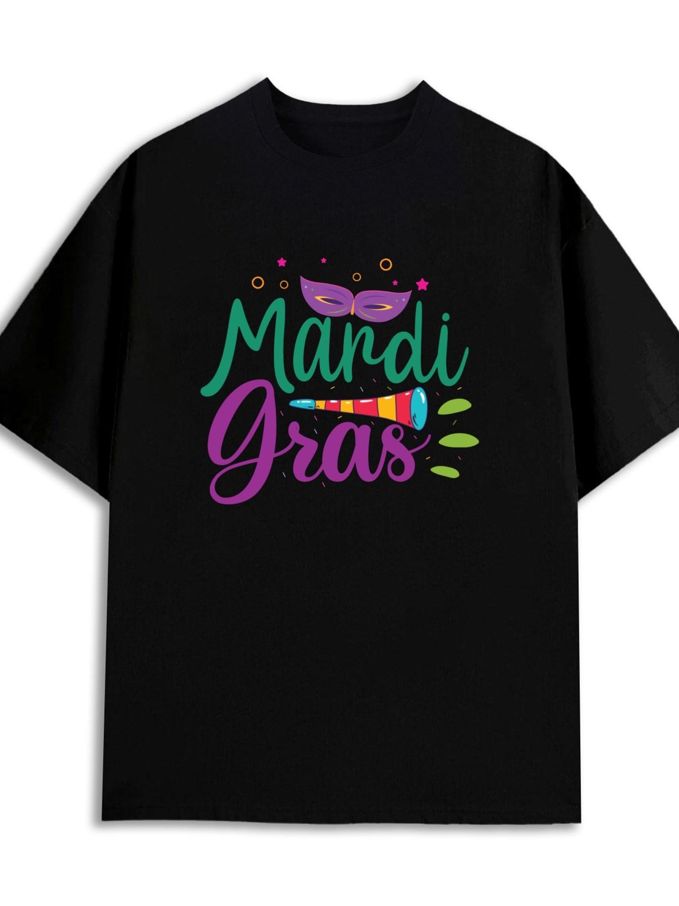 

Men s T-Shirt Y2K Mardi Gras Mask Black Regular Fit 4XL
