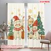 2pcs,2D Plane Printing Popular Curtain Panels Christmas Bears Snowmen Cute (4) Durable Polyester (without Rod) Decorations For