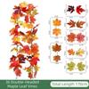 1.7m Red Autumn Maple Leaves Creative Fake Autumn Vines Artificial Maple Garland  Halloween Decor