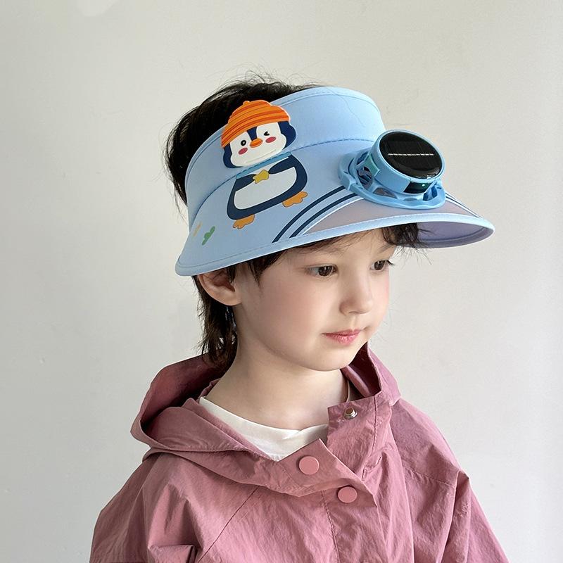 Solar Fan Hat Children Summer Sun Protection Hat UV Protection Boys and Girls Cartoon Sun Hat Trend