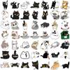 50 Cartoon Kitten with Knife Graffiti Stickers Decorate Guitar Notebook Suitcase DIY Waterproof