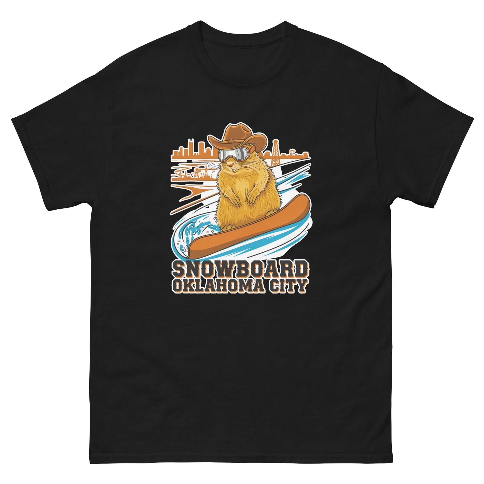 Snowboard Oklahoma City Prairie Dog USA Snowboarding Animal T-Shirt S