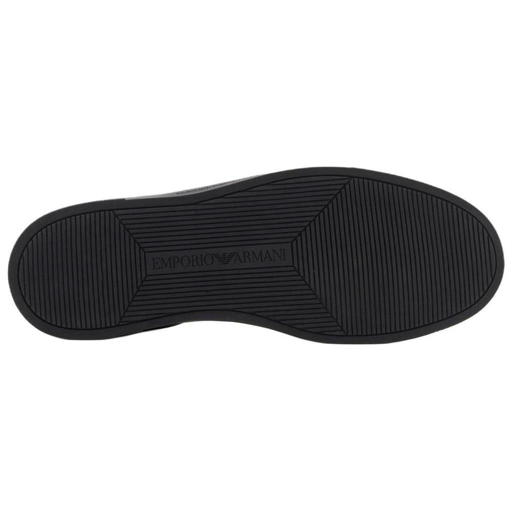 Emporio Armani Leather Round Toe Printed Low-Top Sneakers Men sneakers Black X4X598XD4311U166
