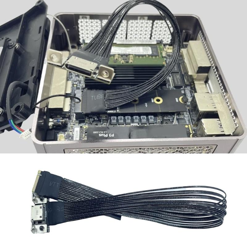 M.2 To Oculink 4i SFF8611 Extension Cable Silver Plating Wire for Desktop and Notebook Conversion with Optional Length
