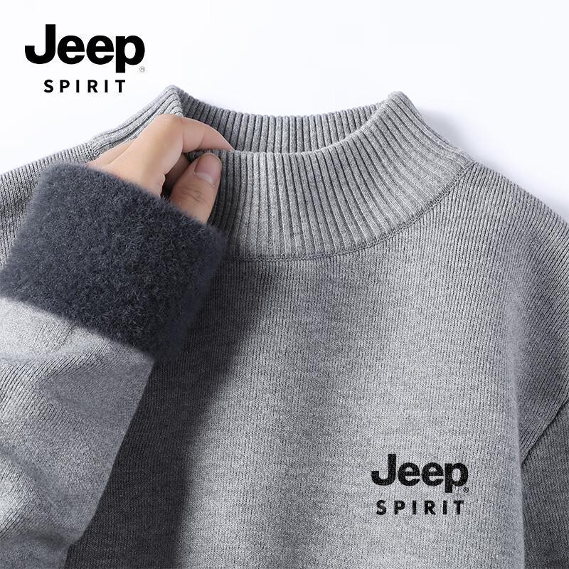 

JEEP SPIRIT Men s Winter Fleece-Lined Half-High Neck Sweater XL